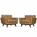 East End Imports Engage Leather Sofa Set- Tan EEI-1665-TAN-SET